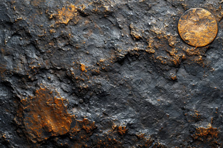 Dark background with the texture of worn rusty metal.の素材