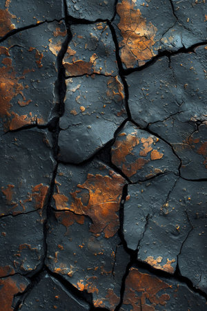Dark background with the texture of worn rusty metal.の素材