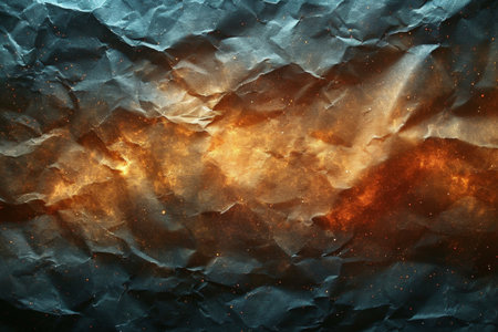 Dark background with the texture of crumpled paper.の素材
