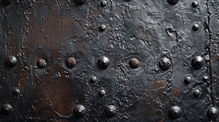 a riveted piece of old metal sheet. Metal background.の素材