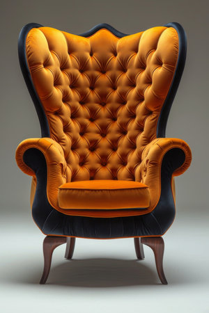 Modern designer armchair on a white background.の素材