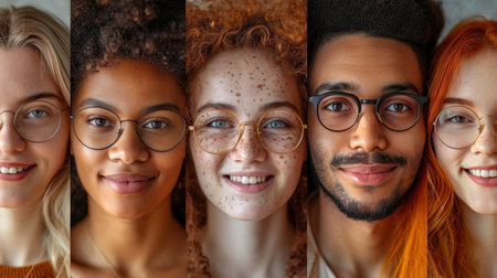 A collage of many different people. People of different nationalities and races.の素材