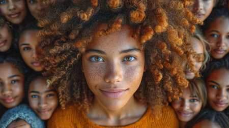 Portrait of a creative business team standing together and laughing. A group of cheerful people of different nationalities.の素材