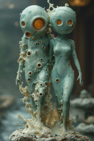 Two Scary fairy tale monsters. 3d illustration.の素材