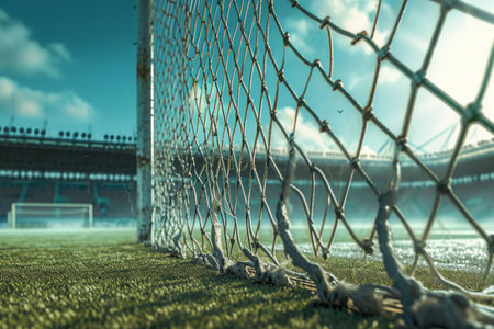 Football background or football net on the gate.の素材