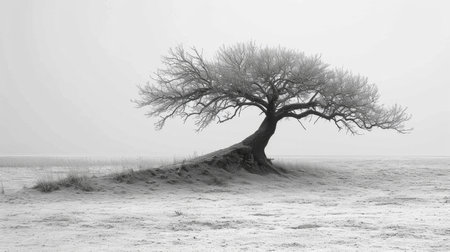 A lonely tree in autumn.の素材