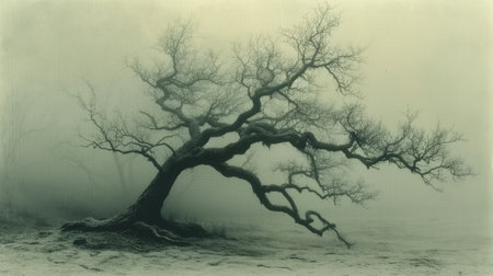 A lonely tree in autumn.の素材