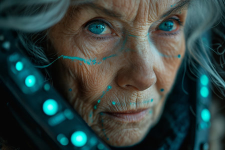 Portrait of a stylish elderly woman. The concept of aging.の素材