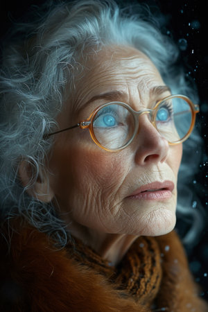 Portrait of a stylish elderly woman. The concept of aging.の素材