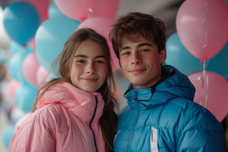 Portrait of young smiling businessman, successful entrepreneur, having triumph at the meeting, built an empire, top manager with a great deal of experience. His subordinates working on the backgroundの素材