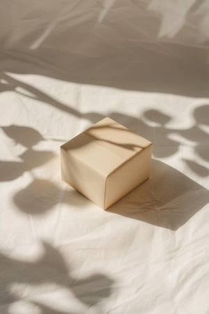 The cardboard box is lying on the surface outdoors.の素材