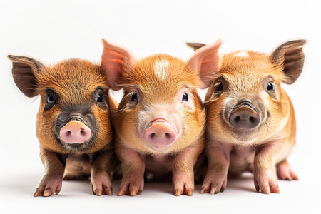 Three Little pigs on an isolated white background.の素材