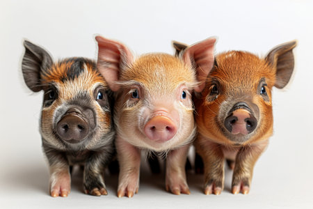 Three Little pigs on an isolated white background.の素材