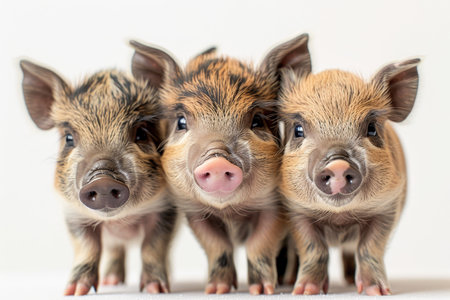 Three Little pigs on an isolated white background.の素材