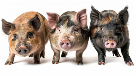 Three Little pigs on an isolated white background.の素材
