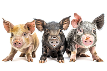 Three Little pigs on an isolated white background.の素材
