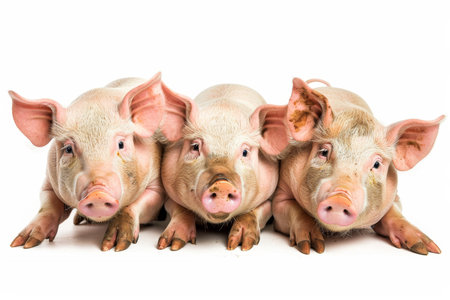 Three Little pigs on an isolated white background.の素材