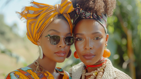 The concept of human trafficking. Portraits of two African women . Abolition of Slavery Day in the United States.の素材