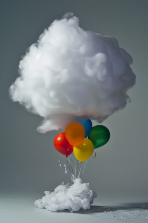 Red Balloon on white isolated background. helium balloon for birthday, anniversary decoration.の素材