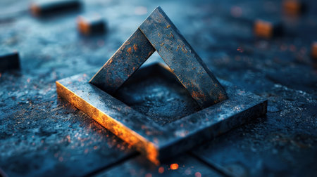 The logo is designed as a simple geometric symbol. Abstract symbol on an isolated background.の素材