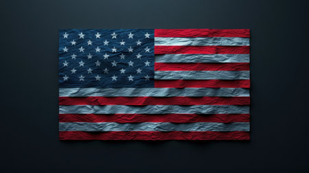 Illustration of the American flag on a black background.の素材