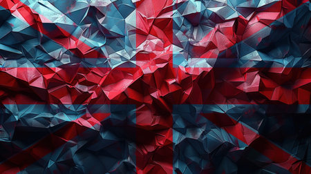 3d Illustration of the British flag flying. Flag of the united kingdom.の素材