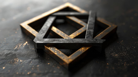 The logo is designed as a simple geometric symbol. Abstract symbol on an isolated background.の素材