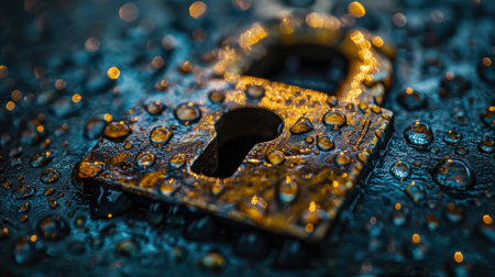 The lock is without a key. Cybersecurity technologies or Internet network security systems and the concept of data protection using encryption. Blocking the cybersecurity system.の素材