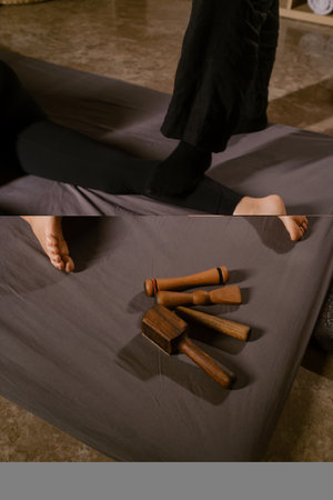 Tok-Sen set for Thai vibrating massage in the spa. Body care.の写真素材