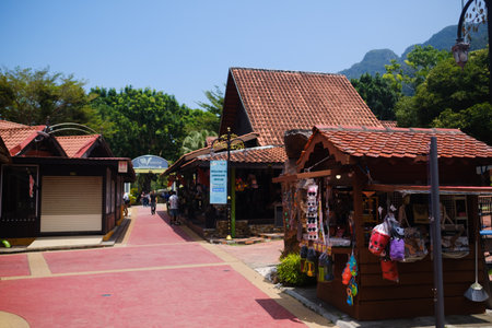 LANGKAWI, Malaysia, August 2, 2025. Oriental Village on the west coast of Langkawi Island. Tourist village.のeditorial素材