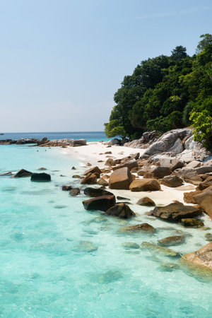 Lang Tengah Island in Malaysia. A paradise island with a coral reef in the South China Sea.の写真素材
