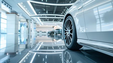 New cars in the VIP salon, presented in the auto center for sale or rent.の素材