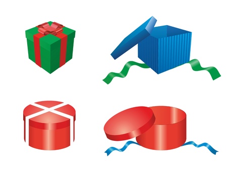 a gift boxes with ribbon and bowのイラスト素材