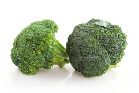 Fresh broccoli on the white backgroundの写真素材