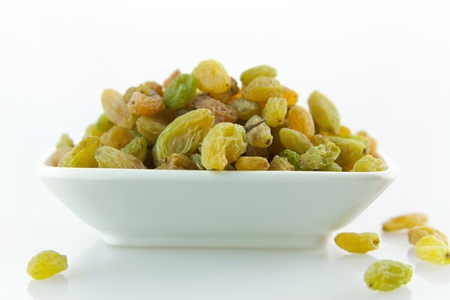 A small dish of raisinsの写真素材