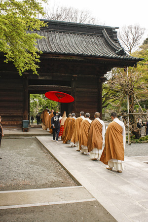 Procession of monksのeditorial素材