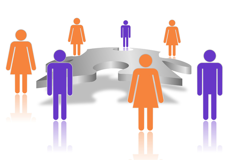 Teamwork Graphic puzzle designの写真素材