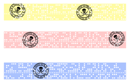 Perforated punched tape with stamp pirate softwareの写真素材