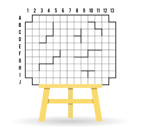 Vector crossword, wooden easelのイラスト素材