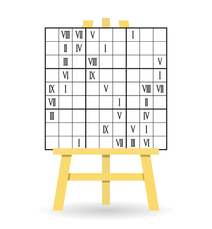 Easel sudoku game, Roman numeralsのイラスト素材