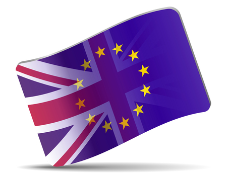 Flag of Great Britain and European union, concept brexitの写真素材