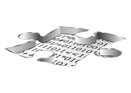 Digital footprint, puzzle shapeの写真素材