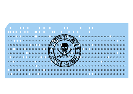 Punched card with stamp pirate softwareのイラスト素材