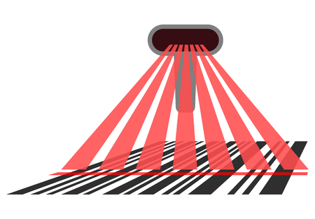 Bar Code Scanner, Illustration in Perspectiveのイラスト素材