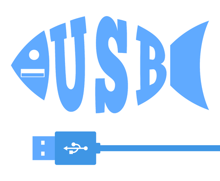 USB connection, abstract fishのイラスト素材