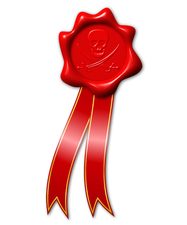 Wax seal, sign skullの写真素材