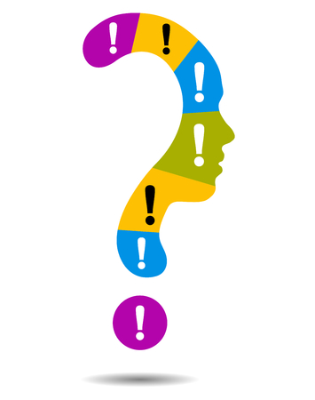 Question mark symbol silhouette of a girlのイラスト素材