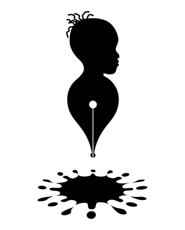 Abstract  pen and paint splashesのイラスト素材