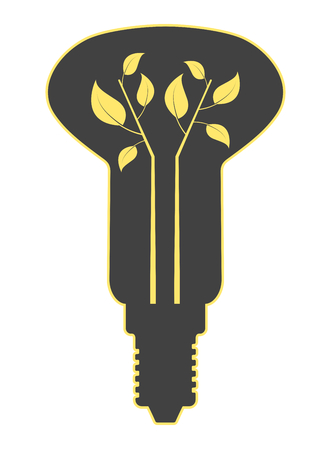 Diode bulb, filament as branch, concept ecologyの写真素材