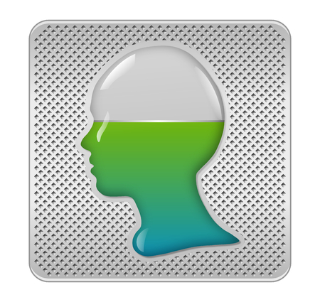 Abstract 3d blister with natural liquid, shape head girlの写真素材